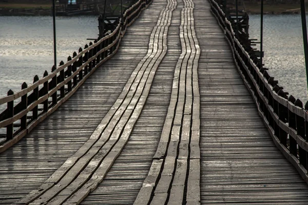 Paisaje Puente Madera Tailandia — Foto de Stock