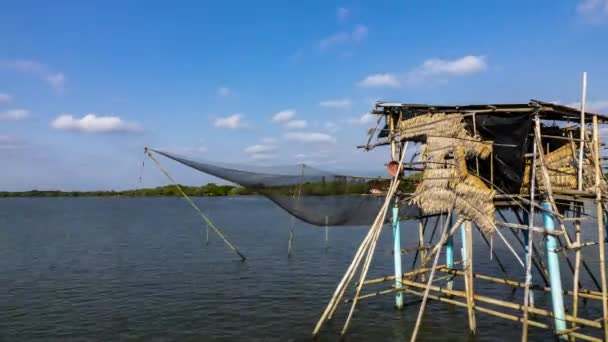 Zeitraffer Der Fischfalle Meer — Stockvideo