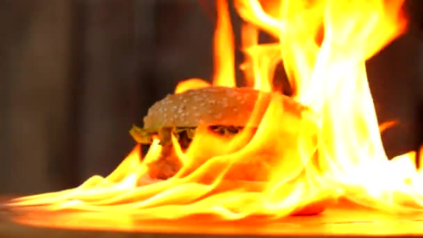 Burger Hot Och Krydda — Stockvideo