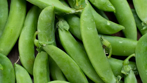 特写绿豌豆健康食品背景 — 图库照片