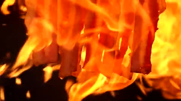 Grillezés Szalonnás Lassító Egészségtelen Élelmiszer Háttér — Stock videók