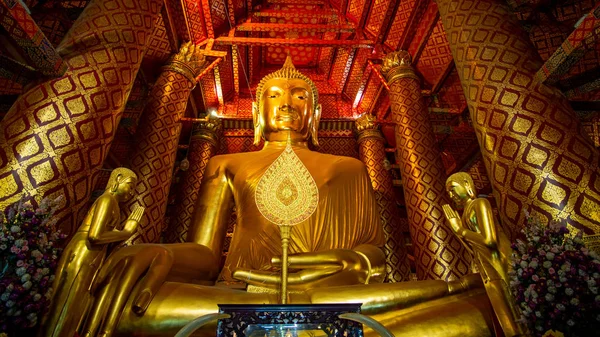 Pomnik Buddy w prowincji Ayutthaya Tajlandia — Zdjęcie stockowe