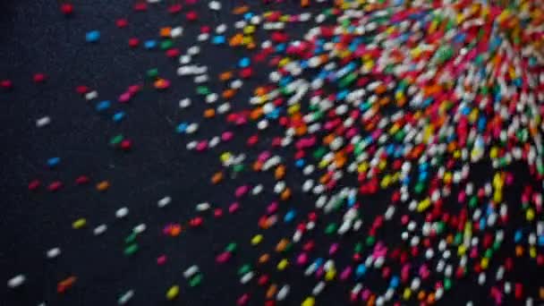 Yavaş Çekim Soyut Arka Planda Şeker Topu Renkli — Stok video