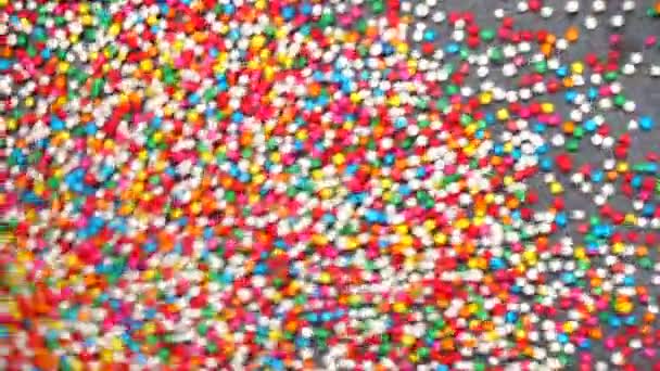 Colorful Sugar Ball Slow Motion Abstract Background — Stock Video