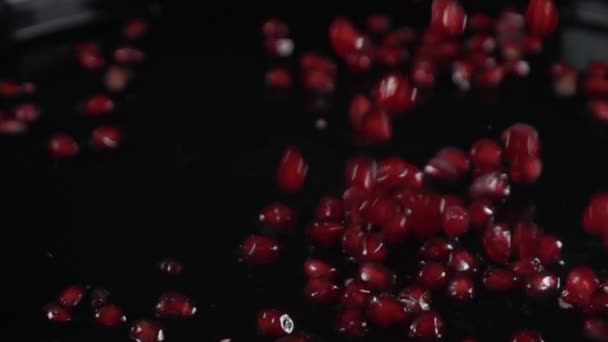 Close Pomegranate Seed Slow Motion — Stock Video