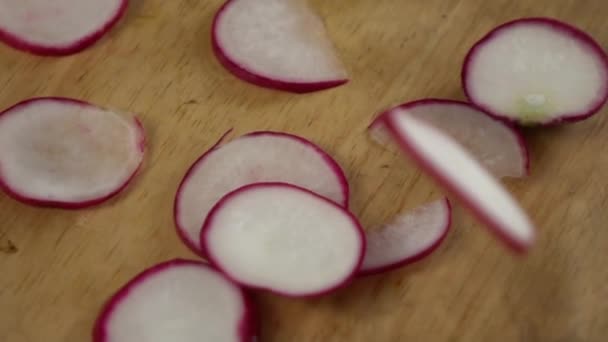 Red Radish Turning Slow Motion — ストック動画