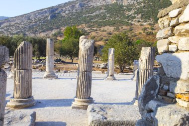 Antik Roma Şehir Efes Antik sütun görünümü.