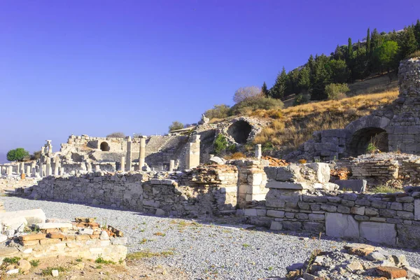 Die Ruinen Der Öffentlichen Bäder Der Antiken Römischen Stadt Ephesos — Stockfoto