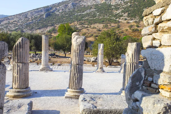 Antik Roma Şehir Efes Antik sütun görünümü.