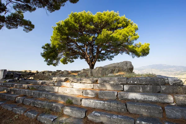 Bergama antik şehir Türkiye'de Zeus Tapınağı kalıntıları