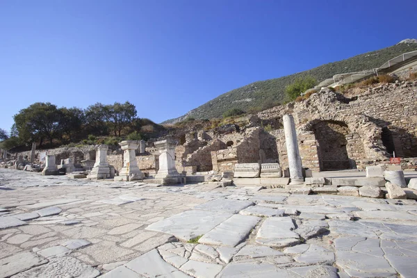 Δείτε Ερείπια Της Αρχαίας Οδού Στην Πλούσια Ρωμαϊκή Συνοικία Στην — Φωτογραφία Αρχείου