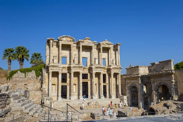 Antike Straße Der Zerstörten Antiken Stadt Ephesus Der Türkei — Stockfoto