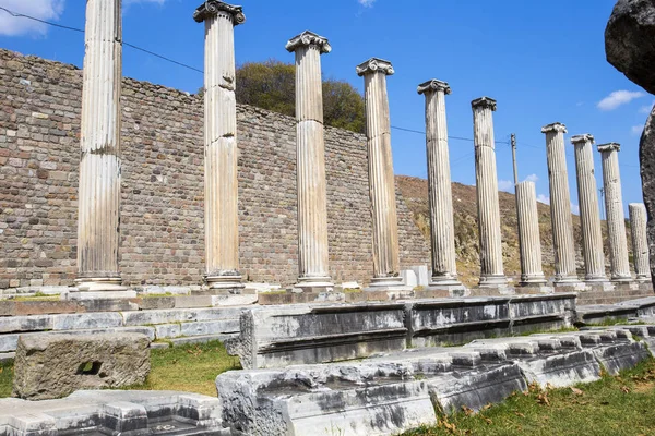 Yıkık bir Roma Tapınağı ile dikey sütun Close-up.