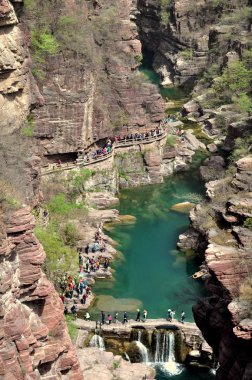 Yuntai dağın Redstone Gorge manzara Çin