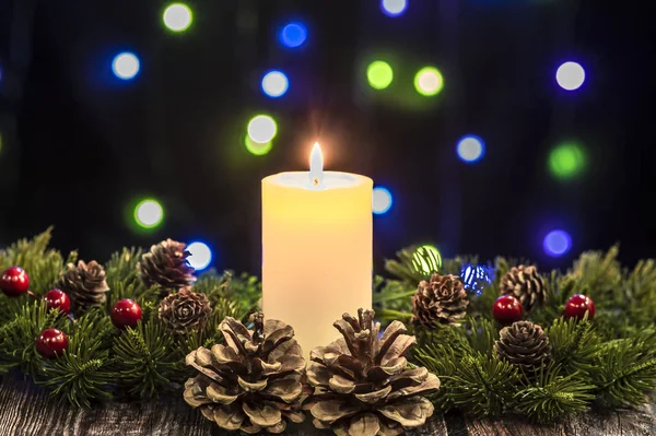 Velas Navidad Luces Colores — Foto de Stock