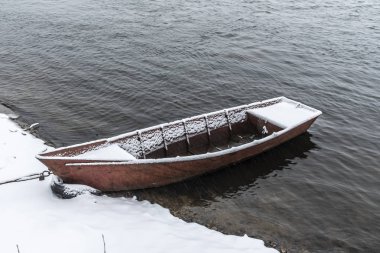 Songhua Gölü, Jilin City, Çin kar taneleri sinek