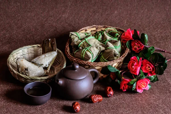 Chinese Dragon Boat Festival Comida Tradicional Zongzi — Foto de Stock