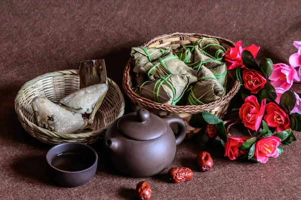 Chinese Dragon Boat Festival Comida Tradicional Zongzi — Foto de Stock