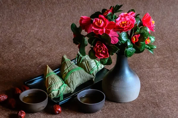 Chiński Dragon Boat Festival Tradycyjne Jedzenie Zongzi — Zdjęcie stockowe