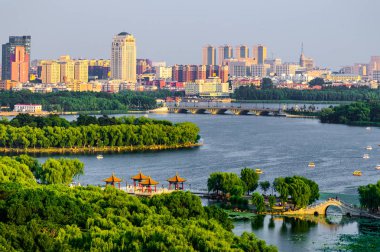 Panorama of Nanhu Park, Changchun, Çin-Changchun, Çin fotoğraflandı