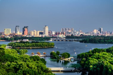 Panorama of Nanhu Park, Changchun, Çin-Changchun, Çin fotoğraflandı