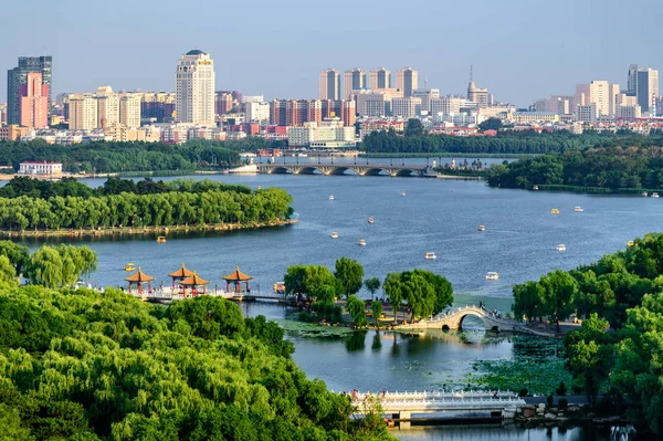 Panorama Parc Nanhu Changchun Chine Photographié Changchun Chine — Photo