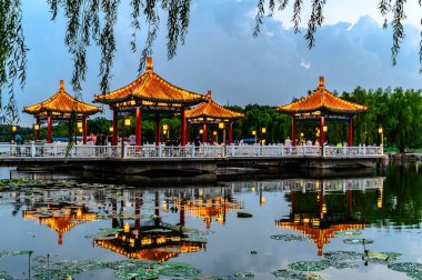 Nanhu Park Peyzajı, Changchun, Çin 