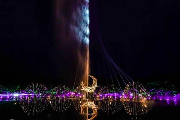 China Changchun Jingyuetan Music Fountain Water Dance Light Show — Fotografia de Stock