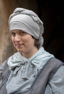 Torino, İtalya - 18 Mart 2018: Katılımcı tarihi şehir Torino İtalya Liguria bölgesindeki Ortaçağ kostüm partisi. Bölüm hayat anları uyandırmak ayarları'nda günlük yaşamın dışarı hareket aktörler tam on yedinci yüzyılda yaşamış. 