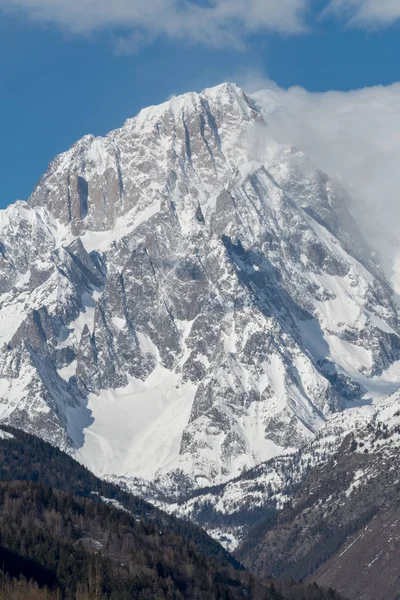 Zuidelijke Helling Van Mont Blanc Gezien Vanaf Valdigne Bovenste Valle — Stockfoto