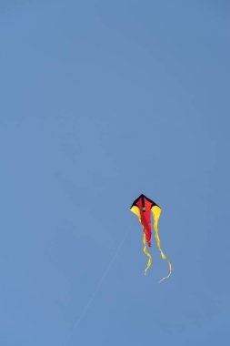 Düşük açılı görünümü karşı açık gökyüzü uçan uçurtma