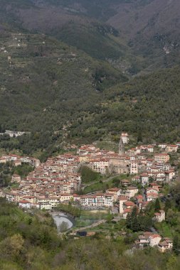 Pigna. İtalya Liguria bölgesinin antik köy