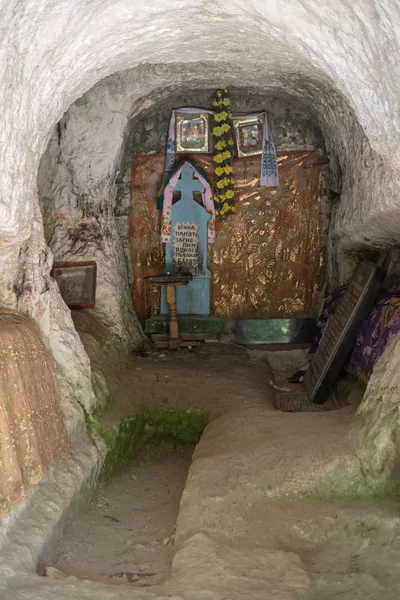 Uma Das Cavernas Antigo Mosteiro Bakota Ucrânia — Fotografia de Stock