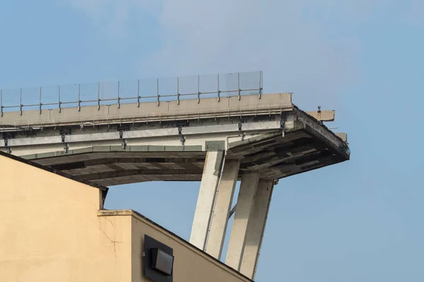 Genoa Italy October 2018 August Morandi Bridge Genoa Collapsed Sending — Stock Photo, Image