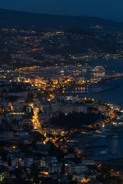 Sanremo Bei Nacht Ligurien Italien — Stockfoto