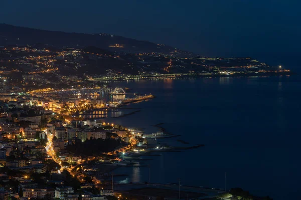 Sanremo Gece Talya Liguria Bölgesinin — Stok fotoğraf