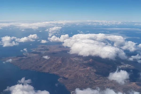Sahil Lanzarote Kanarya Adaları Spanya Havadan Görünümü — Stok fotoğraf