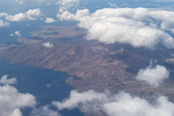 Sahil Lanzarote Kanarya Adaları Spanya Havadan Görünümü — Stok fotoğraf