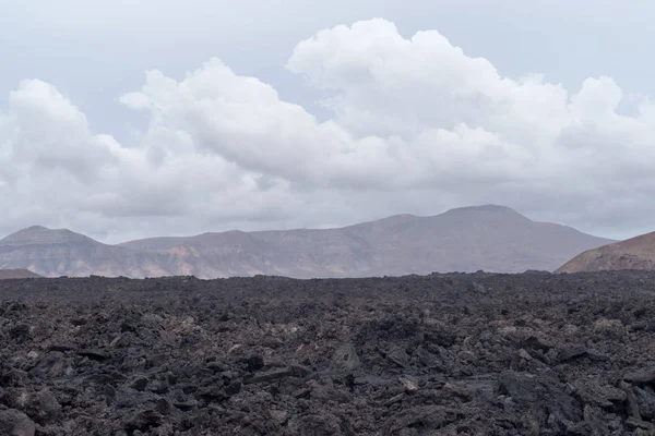 Zerklüftete Landschaft Aus Vulkangestein Lanzarote Insel Kanarische Inseln Spanien — Stockfoto