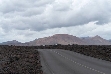 Volkanik arazi, Lanzarote Adası, Kanarya Adaları, İspanya geçiş yolu