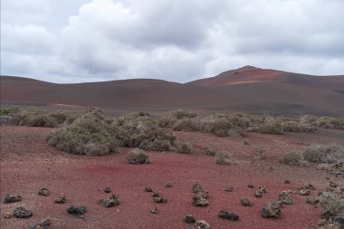 Timanfaya Milli Parkı (Montanas del Fuego veya dağlar ateş), Lanzarote Adası, İspanya