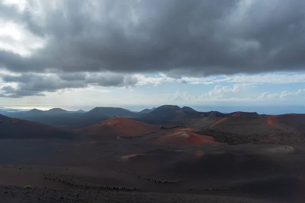 火山景观 蒙塔纳斯德尔福戈 蒂曼法亚国家公园 兰萨罗特 加那利群岛 西班牙 — 图库照片