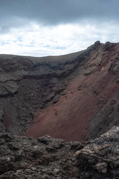 Utsikt Över Kratern Väggen Nationalparken Timanfaya Lanzarote Kanarieöarna Spanien — Stockfoto