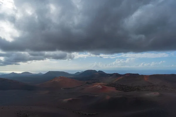 Paisagem Vulcânica Montanas Del Fuego Parque Nacional Timanfaya Lanzarote Ilhas — Fotografia de Stock