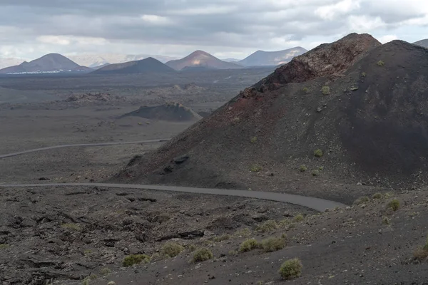 Volkanik Manzara Montanas Del Fuego Timanfaya Milli Parkı Lanzarote Kanarya — Stok fotoğraf