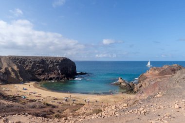 Papagayo beach (Playa de Papagayo), Lanzarote Adası, Kanarya Adaları, İspanya