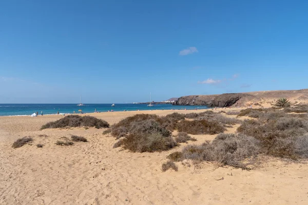 Mujeres Strand Playa Mujeres Papagayo Stranden Eiland Lanzarote Canarische Eilanden — Stockfoto