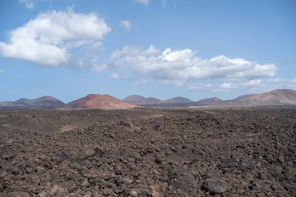 Vulkanlandschaft Mit Lavagesteinsformation Lanzarote Insel Kanarische Inseln Spanien — Stockfoto