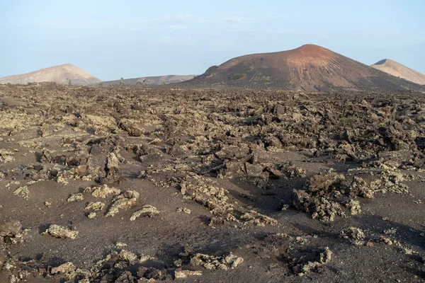 Öken Sten Vulkaniska Landskapet Lanzarote Kanarieöarna — Stockfoto