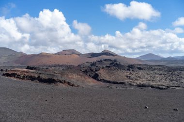 Volkanik manzara, Montanas del Fuego, Timanfaya Milli Parkı, Lanzarote, Kanarya Adaları, İspanya